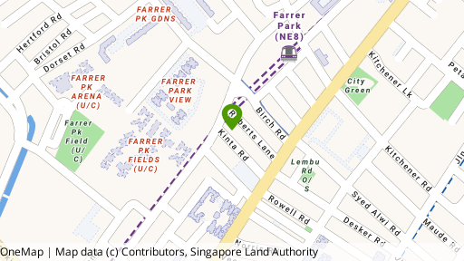 Map showing the location of Soho @ Farrer