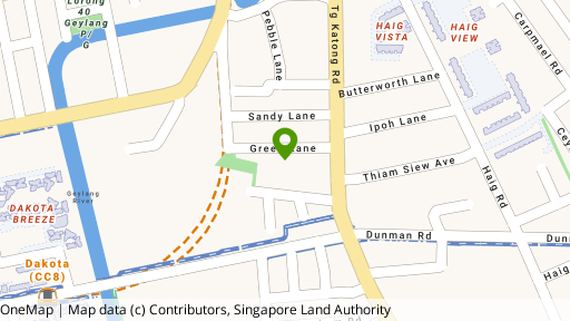 Map showing the location of Greenlane Apartments