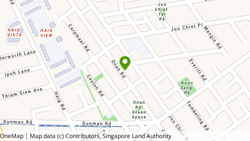 Map showing the location of Onan Suites