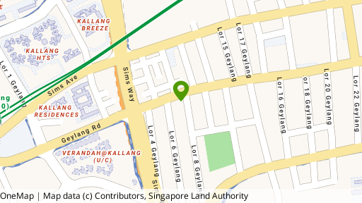 Map showing the location of 212B Geylang Road