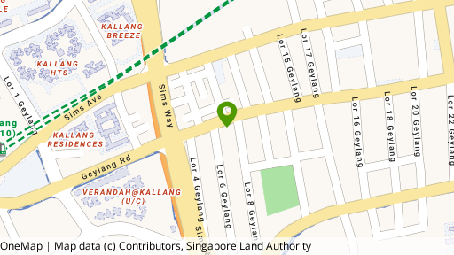Map showing the location of 210 Geylang Road