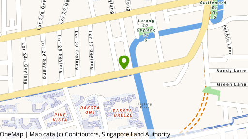 Map showing the location of 395B Guillemard Road
