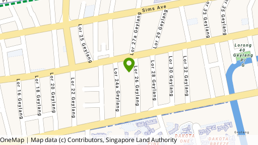 Map showing the location of Geylang Mansions