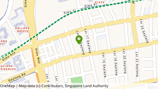 Map showing the location of 15 Lorong 15 Geylang