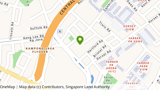 Map showing the location of Cambridge Village
