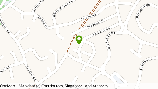Map showing the location of Fernhill Cottage