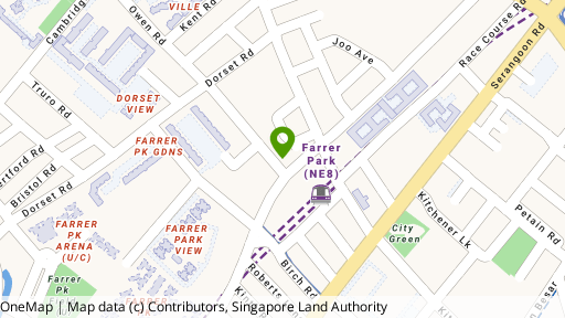 Map showing the location of Farrer Park Suites