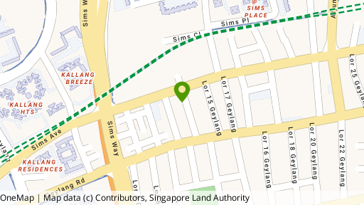 Map showing the location of No. 19 Lorong 13 Geylang Singapore 388362