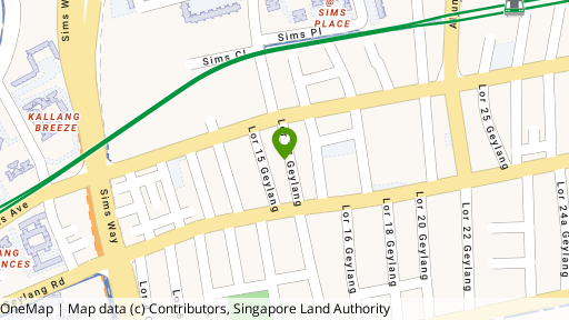 Map showing the location of 25 Lorong 17 Geylang