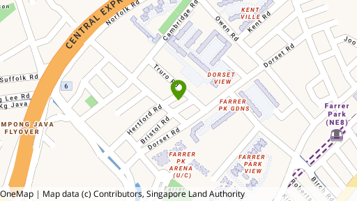 Map showing the location of Bristol Lodge