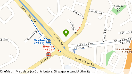 Map showing the location of Newton One