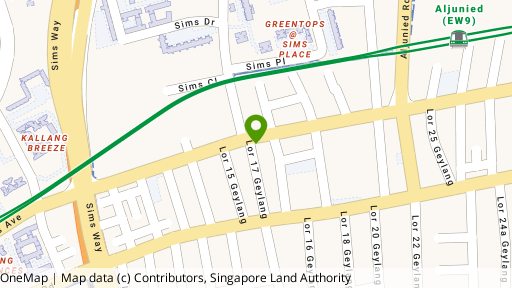 Map showing the location of 134/136 Sims