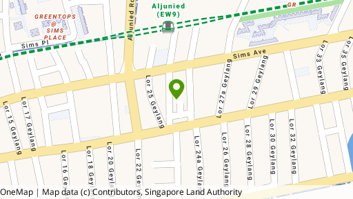 Map showing the location of East 25 Apartments