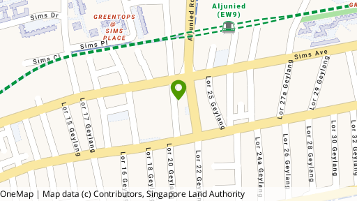 Map showing the location of 32 Lorong 23 Geylang