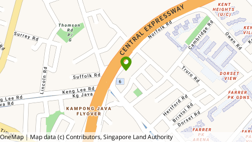 Map showing the location of King's Court