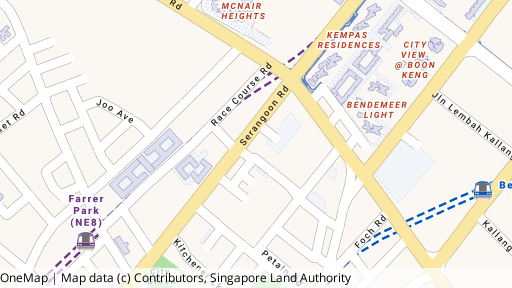 Map showing the location of 576 Serangoon Road