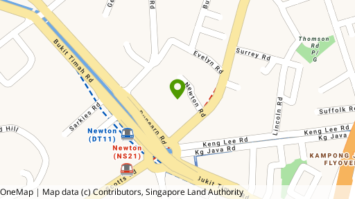 Map showing the location of 11 Newton Road