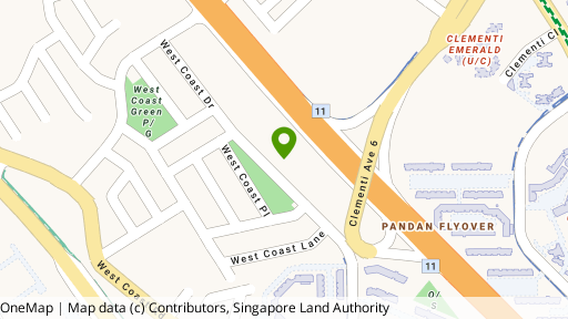 Map showing the location of Hundred Trees