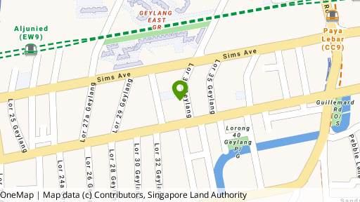 Map showing the location of 11 Lorong 33 Geylang