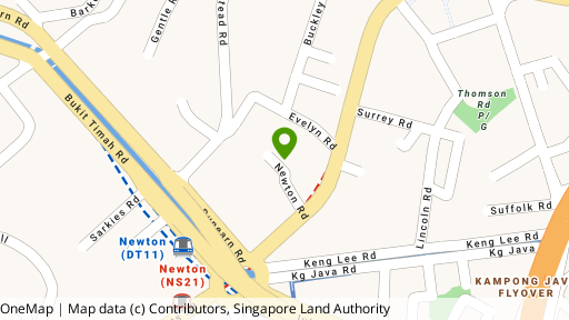 Map showing the location of 15 Newton