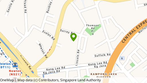 Map showing the location of The Lincoln Residences