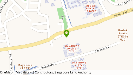 Map showing the location of Bleu @ East Coast