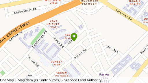 Map showing the location of Kent Residences
