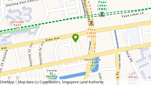 Map showing the location of Sims Residences