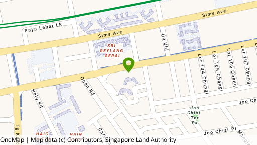 Map showing the location of 40/40A/40B Changi Road