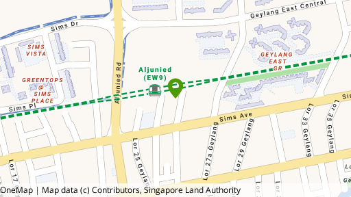 Map showing the location of 71/A/B Lorong 27 Geylang