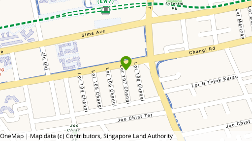 Map showing the location of 212 Changi Road