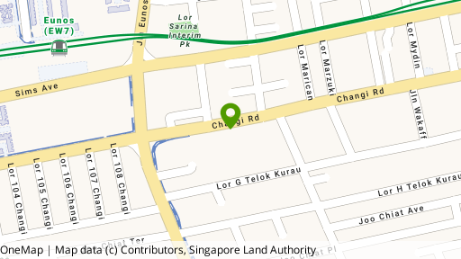 Map showing the location of 312A Changi Road