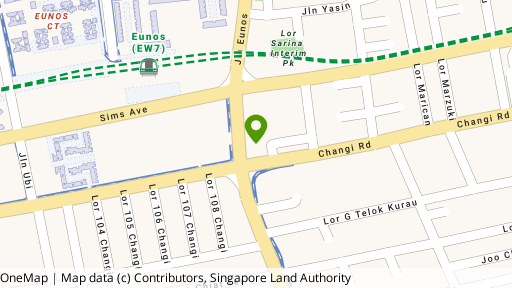 Map showing the location of 255A Changi Road