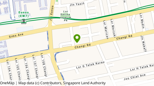 Map showing the location of 287A Changi Road