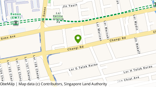Map showing the location of 303A Changi Road