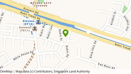 Map showing the location of Robin Court