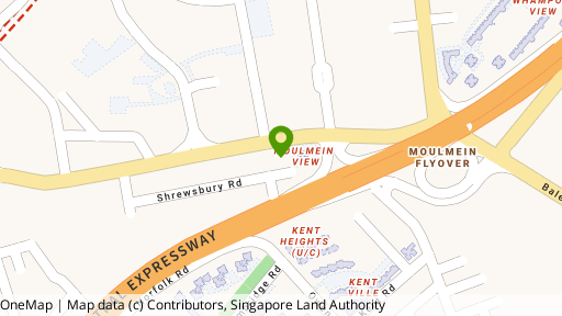 Map showing the location of Moulmein Court