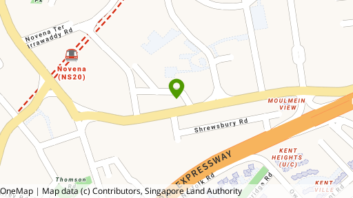 Map showing the location of 1 Moulmein Rise