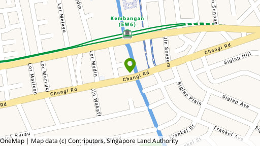 Map showing the location of Changi Road
