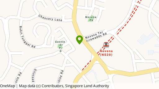 Map showing the location of Novena Gardens