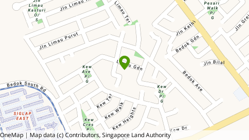 Map showing the location of Bedok Park