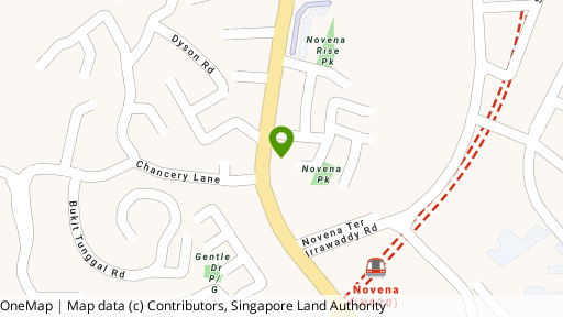 Map showing the location of Novena Court