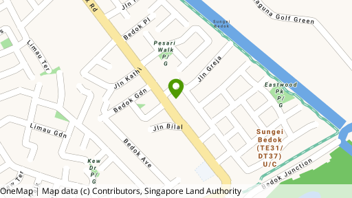 Map showing the location of Bedok Gardens