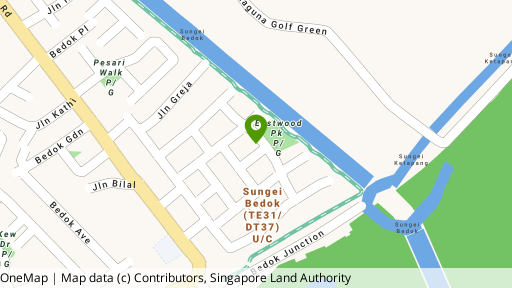 Map showing the location of Eastwood Walk Gardens