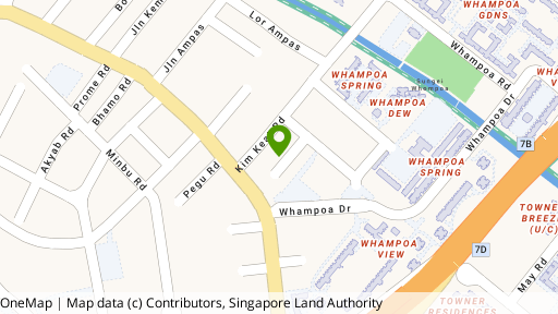 Map showing the location of 14/A/B Kim Keat Close