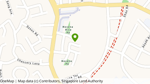 Map showing the location of Novena Hill