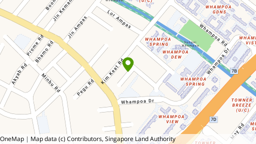 Map showing the location of 216A East Coast Road