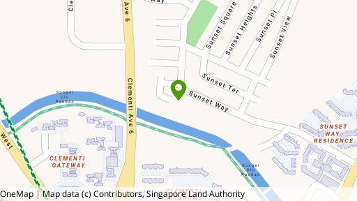 Map showing the location of Sunset Lodge