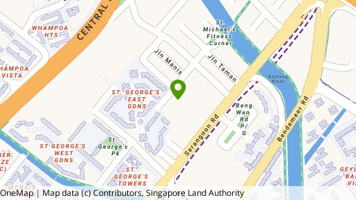 Map showing the location of St Francis Court