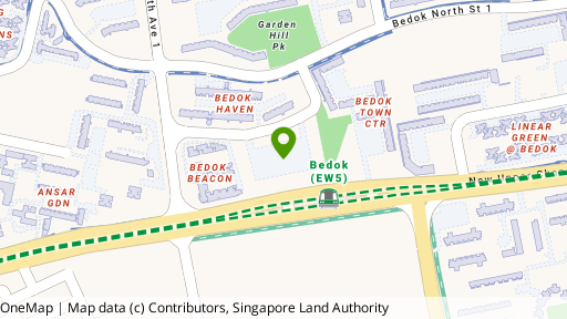 Map showing the location of Bedok Residences